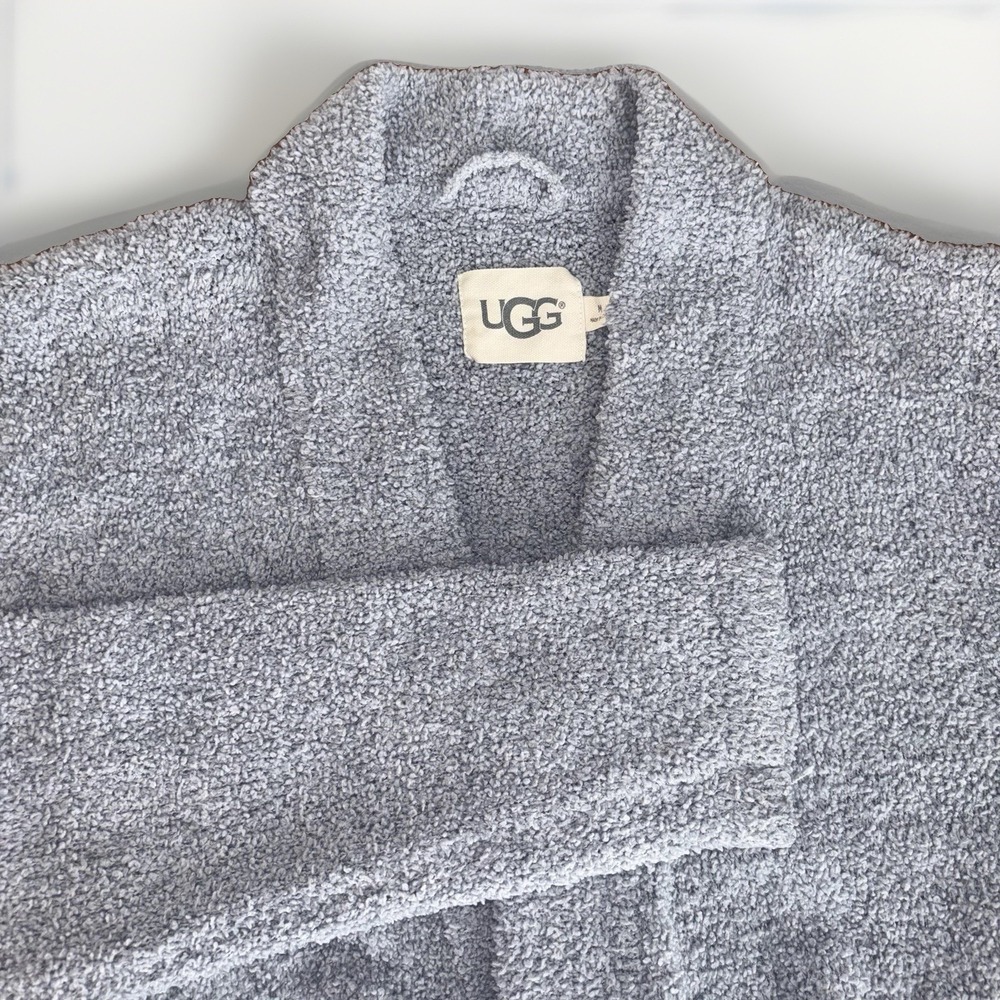 UGG Fleece Robe Featuring a Cozy Soft Nubby Textured Knit In Dust Blue Size: M